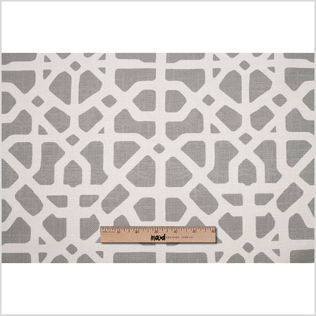 Spanish Gray/White Geometric Poly/Cotton Canvas