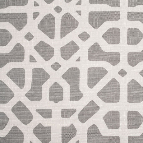 Spanish Gray/White Geometric Poly/Cotton Canvas
