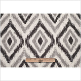 Spanish Black/Gray Ikat-Like Geometric Poly/Cotton Canvas