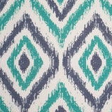 Spanish Green/Blue Ikat-Like Geometric Poly/Cotton Canvas