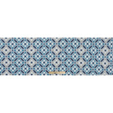 Spanish Navy and Beige Floral Geometric Poly-Cotton Canvas