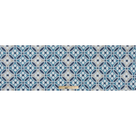 Spanish Navy and Beige Floral Geometric Poly-Cotton Canvas