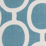 Spanish Blue/White Geometric Poly/Cotton Canvas