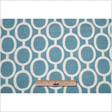 Spanish Blue/White Geometric Poly/Cotton Canvas