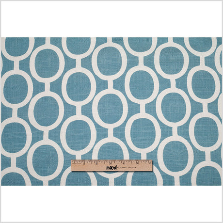 Spanish Blue/White Geometric Poly/Cotton Canvas