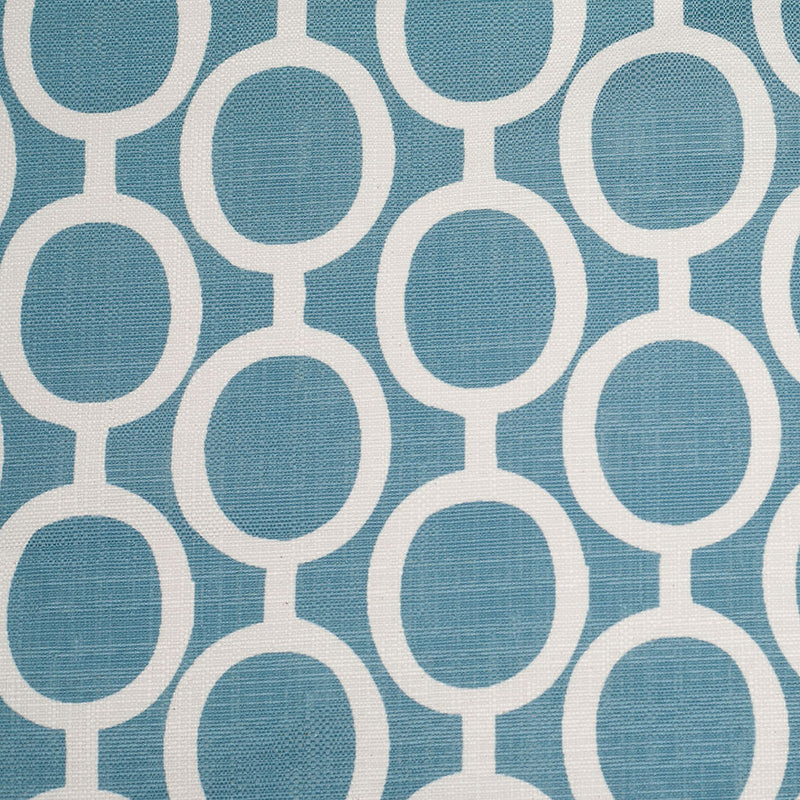Spanish Blue/White Geometric Poly/Cotton Canvas