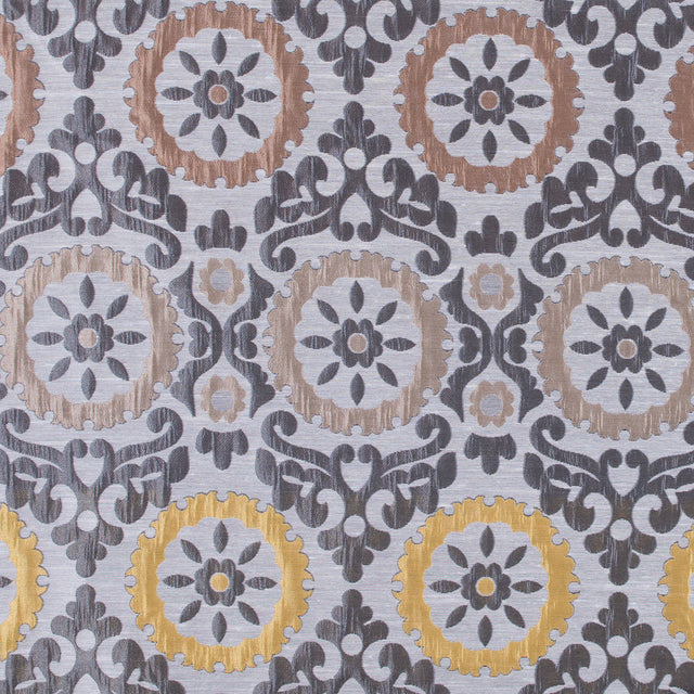 Brown and Gray Floral Brocade
