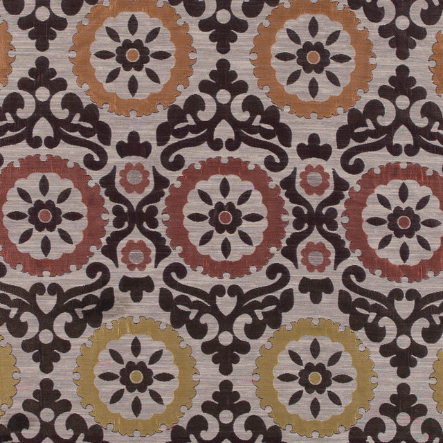 Brown, Gold and Copper Floral Brocade