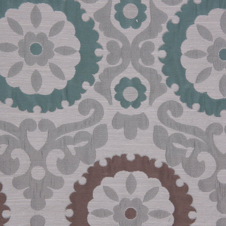 Green/Brown/Blue Floral Brocade