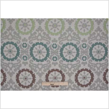 Green/Brown/Blue Floral Brocade