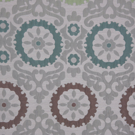 Green/Brown/Blue Floral Brocade