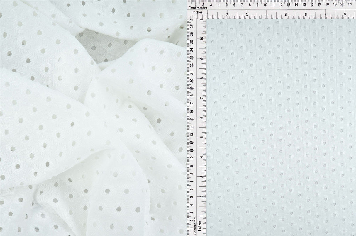 Eyelet Jacquard Knit Stretch Fabric