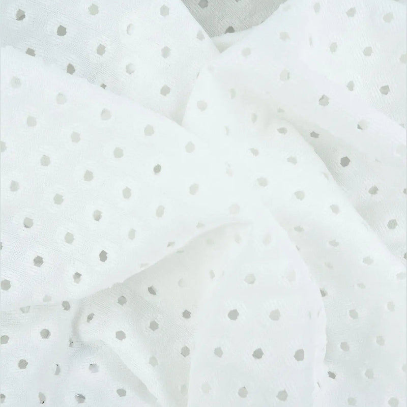 Solid Knit Jacquard Eyelet Fabric Stretch Textured Material, 58/60" Wide