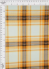 Plaid Rib Knit Stretch Fabric Ivory/Mustard