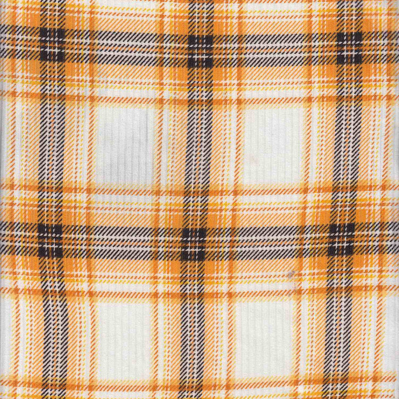 1 Yard Soft 4×2 Rib Knit Plaid Fabric, 87% Polyester, 58/60'' Width Stretchy Apparel Material