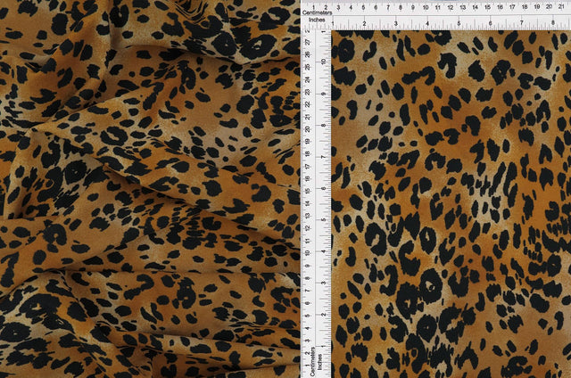 Techno Crepe Leopard Print Stretch Fabric
