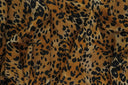 Tela de punto elástico animal con estampado de leopardo Techno Crepe, 58/60" de ancho