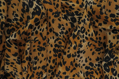 Techno Crepe Leopard Print Stretch Fabric