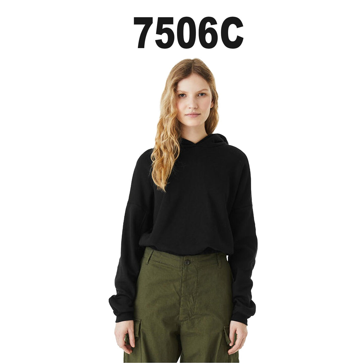 Bella + Canvas® Ladies Sponge Fleece Cinched Bottom Hooded Sweatshirt