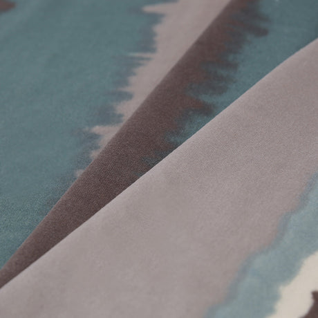 Aqua Abstract Stripes Cotton-Modal Velvet Print