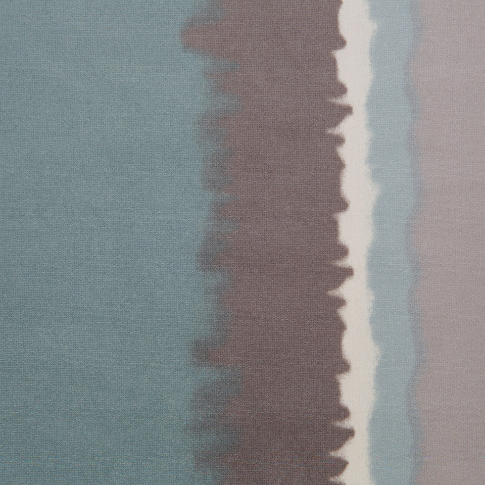 Aqua Abstract Stripes Cotton-Modal Velvet Print