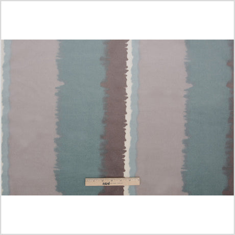 Aqua Abstract Stripes Cotton-Modal Velvet Print