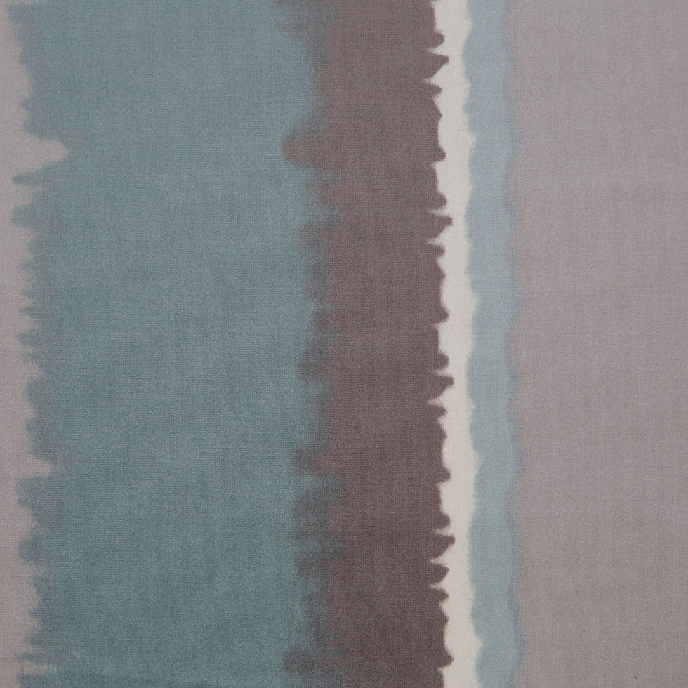 Aqua Abstract Stripes Cotton-Modal Velvet Print