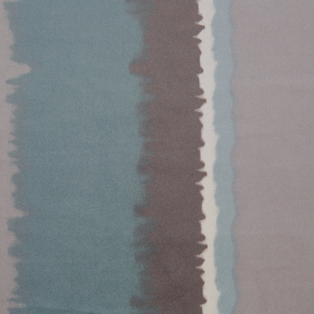 Aqua Abstract Stripes Cotton-Modal Velvet Print