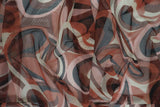 1 Yard Retro Paisley Geo Mesh Print Fabric Stretch Lightweight 58/60 Inches Wide