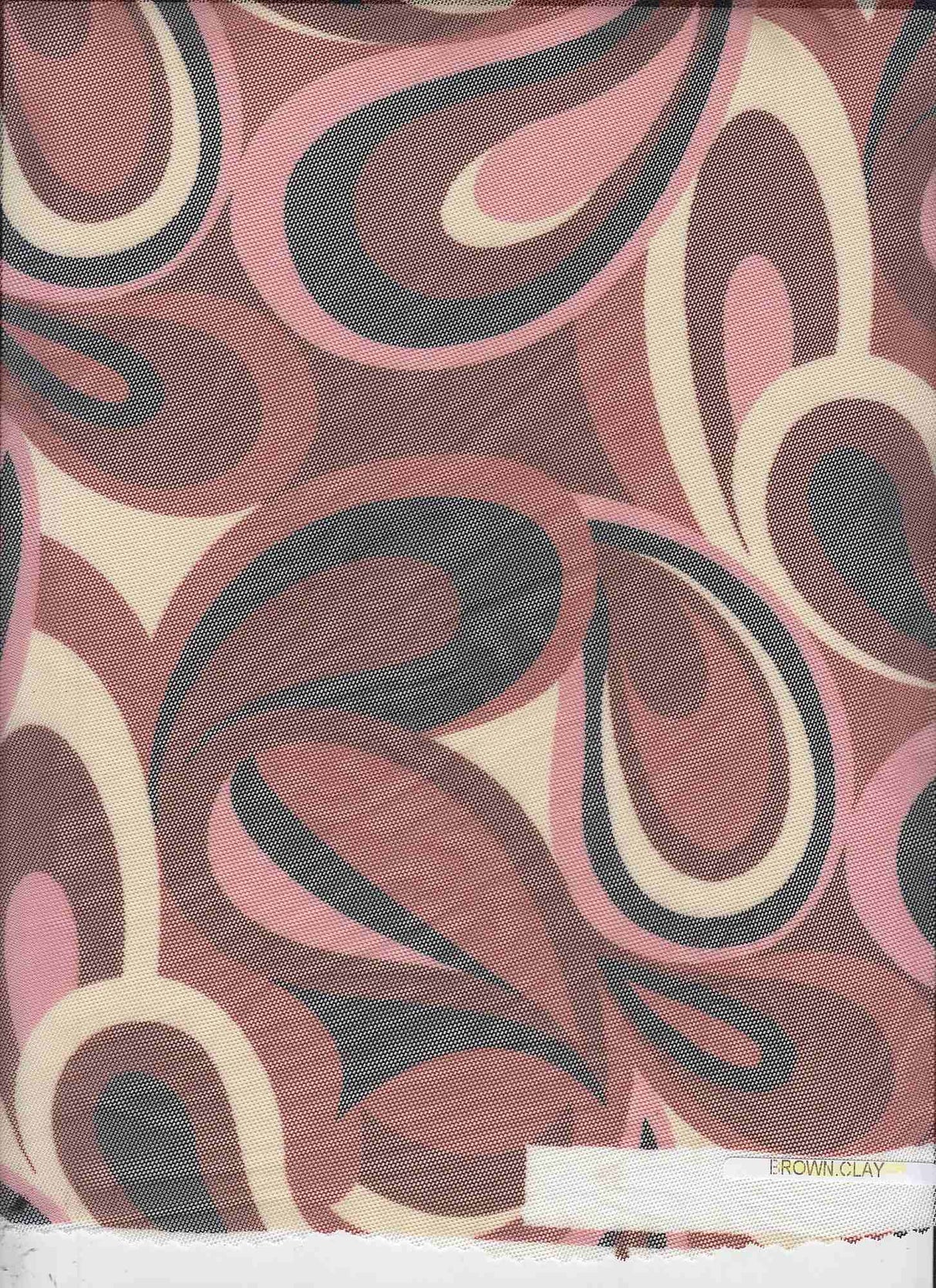 Paisley Geometric Stretch Mesh Fabric
