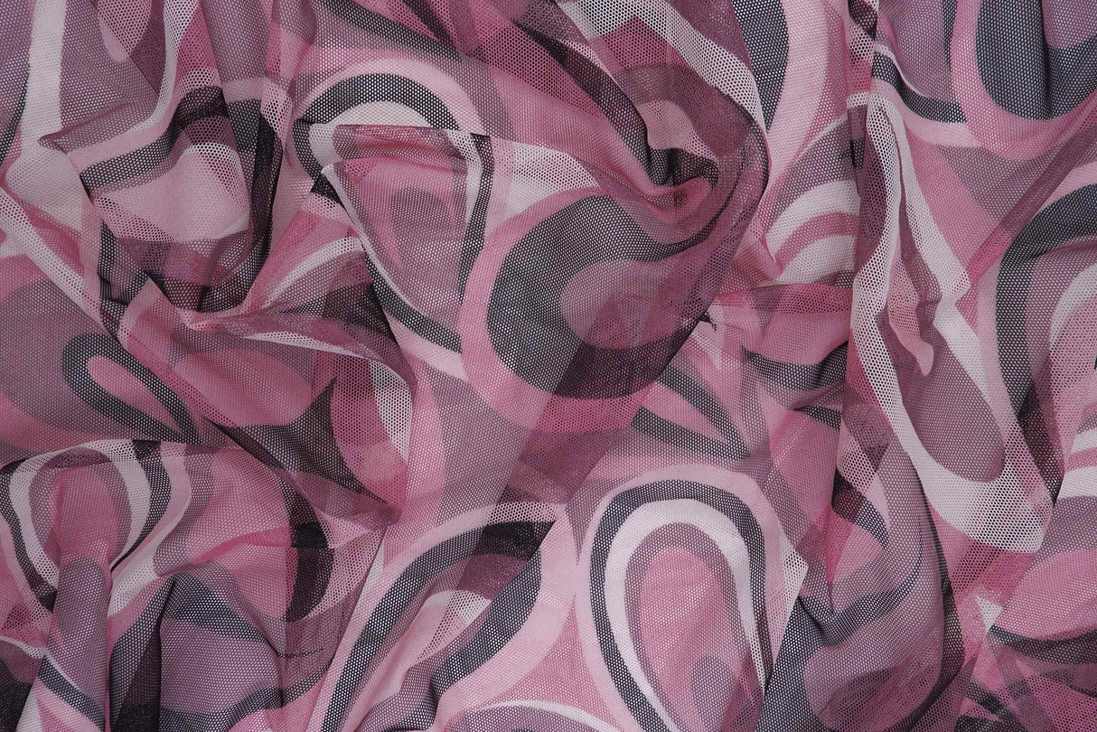 Paisley Geometric Stretch Mesh Fabric