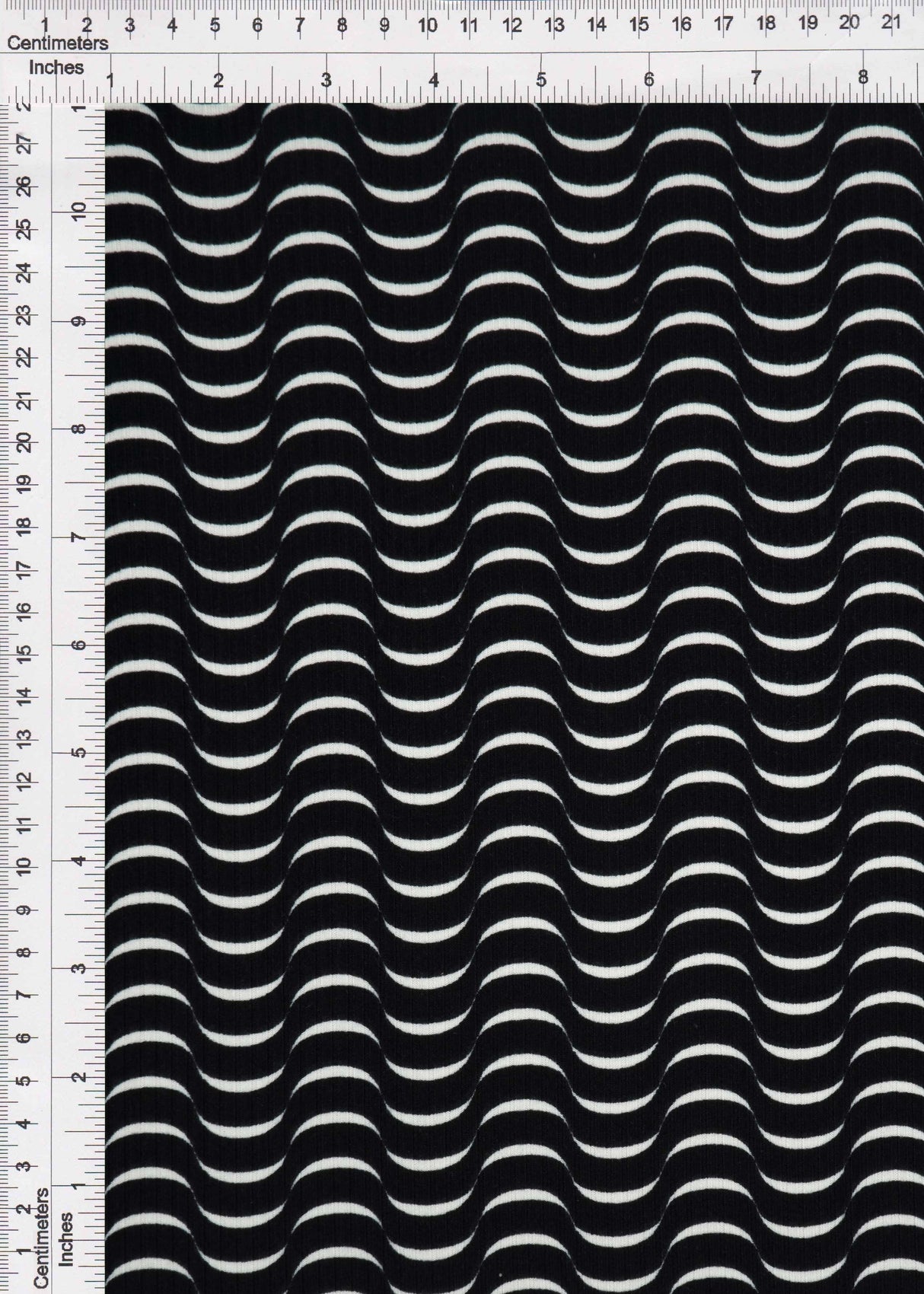 Abstract Ribbed Stretch Knit Fabric