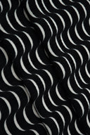 Tela de punto elástico suave y ligero con costilla 4x2 y estampado abstracto, 58/60" de ancho