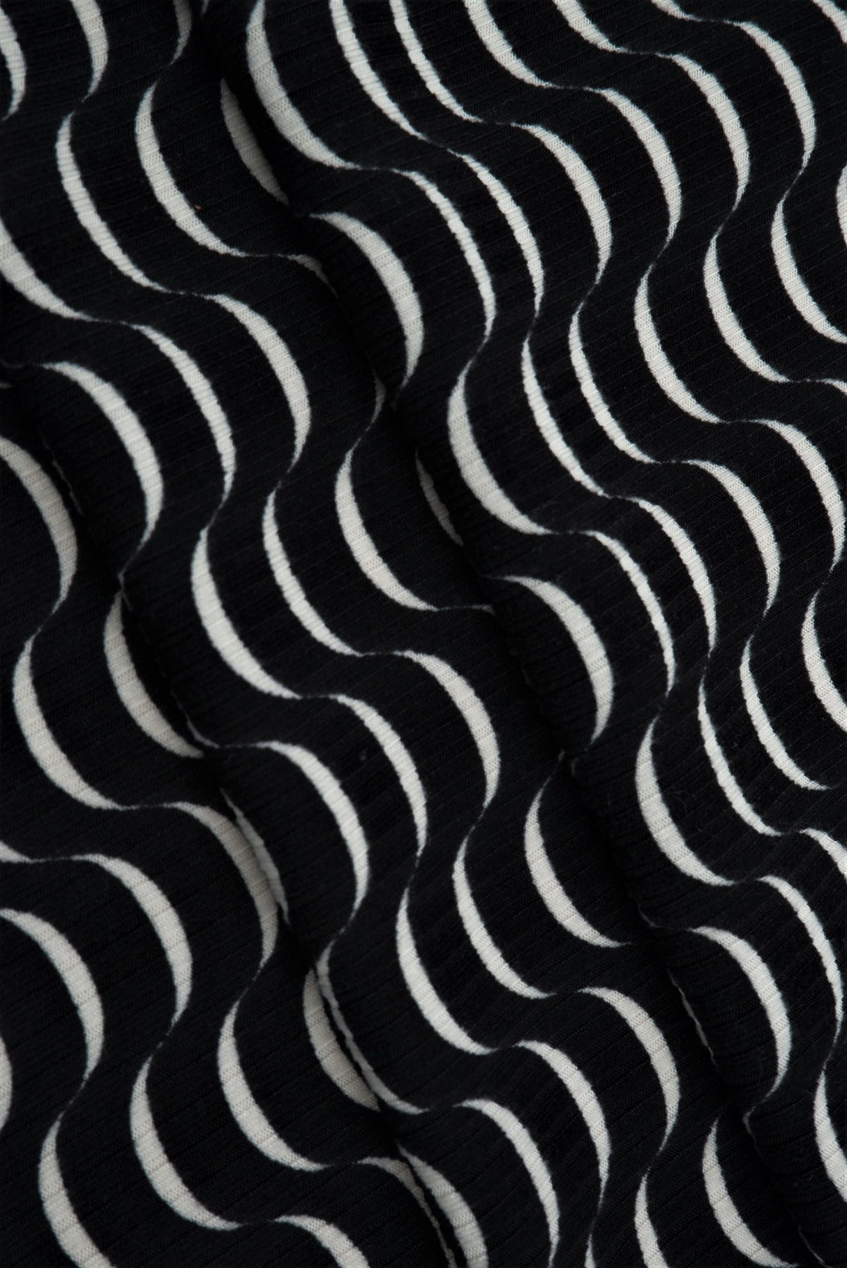 Abstract Ribbed Stretch Knit Fabric