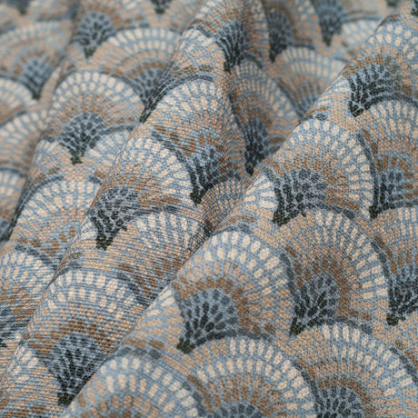 Spanish Blue/Gray Geometric Poly/Cotton Canvas