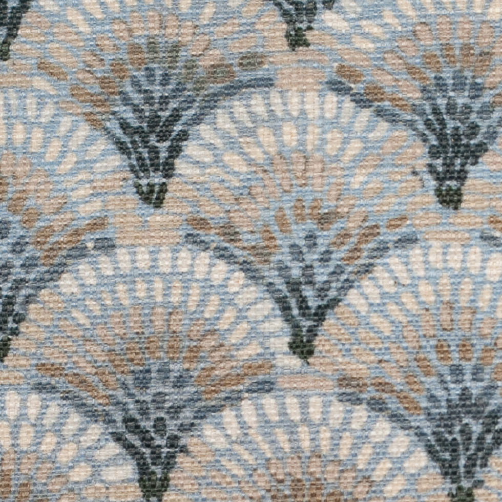 Spanish Blue/Gray Geometric Poly/Cotton Canvas