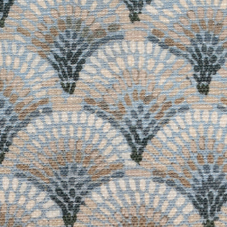 Spanish Blue/Gray Geometric Poly/Cotton Canvas