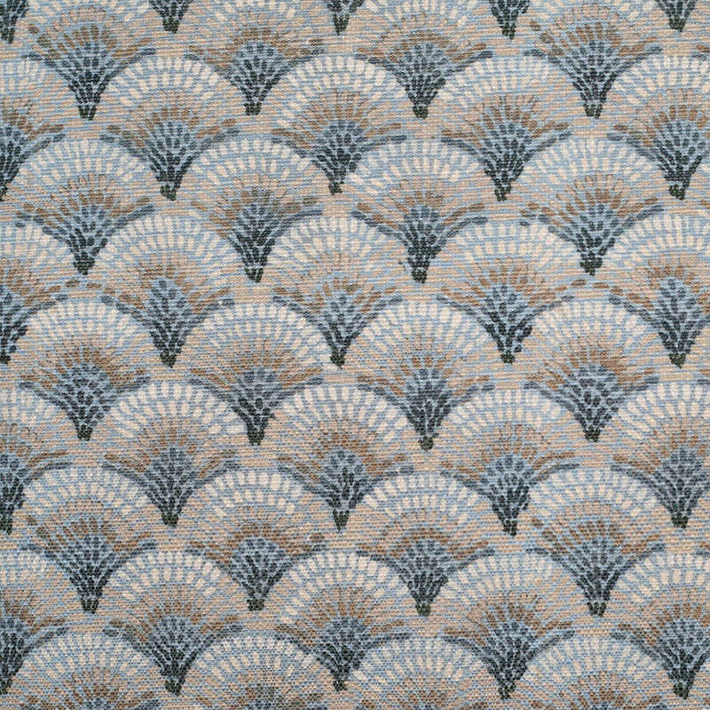 Spanish Blue/Gray Geometric Poly/Cotton Canvas