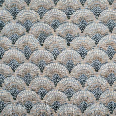Spanish Blue/Gray Geometric Poly/Cotton Canvas