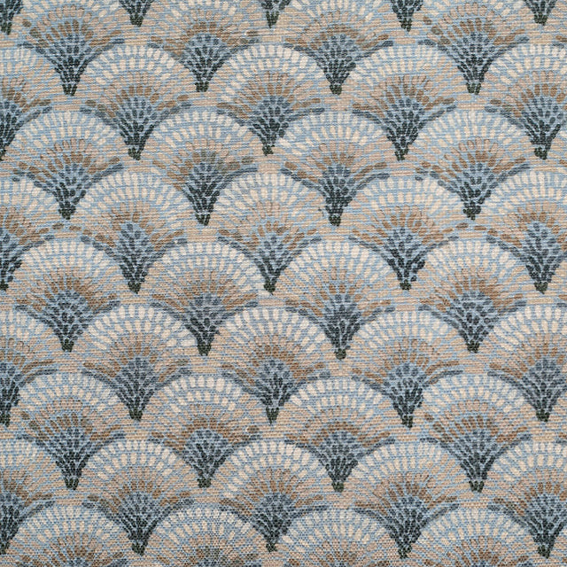 Spanish Blue/Gray Geometric Poly/Cotton Canvas
