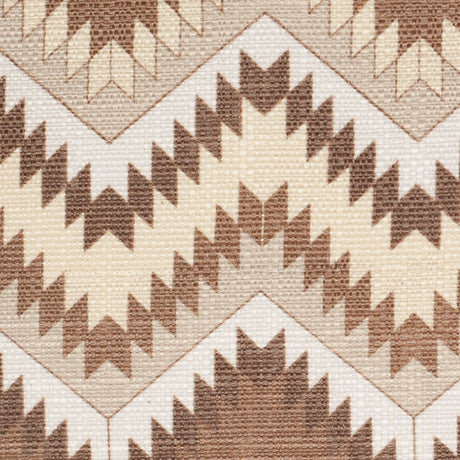 Spanish Beige/Brown Geometric Poly/Cotton Canvas