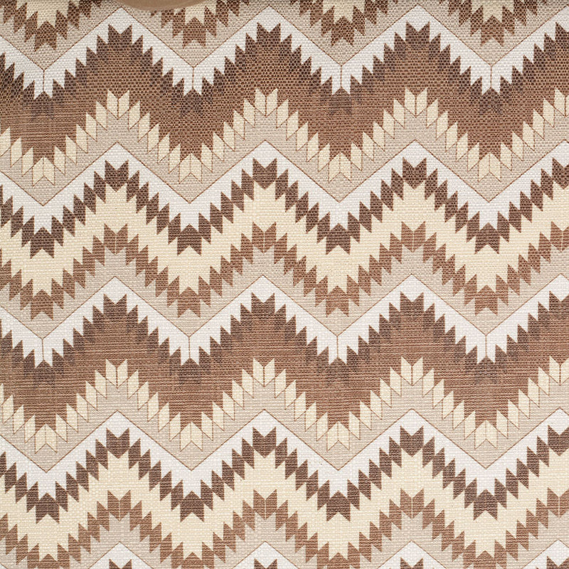 Spanish Beige/Brown Geometric Poly/Cotton Canvas
