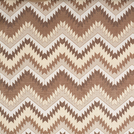 Spanish Beige/Brown Geometric Poly/Cotton Canvas