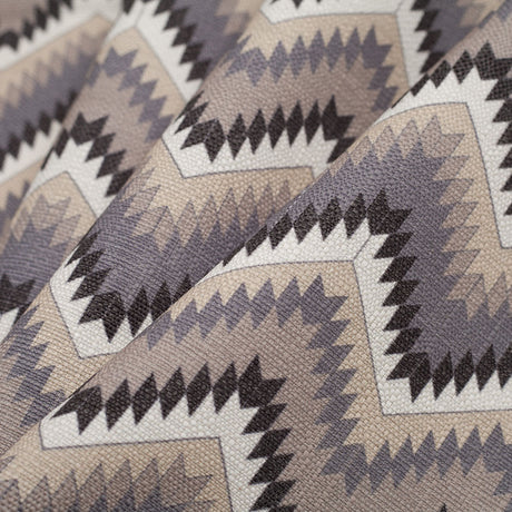 Spanish Navy/Beige Geometric Poly/Cotton Canvas