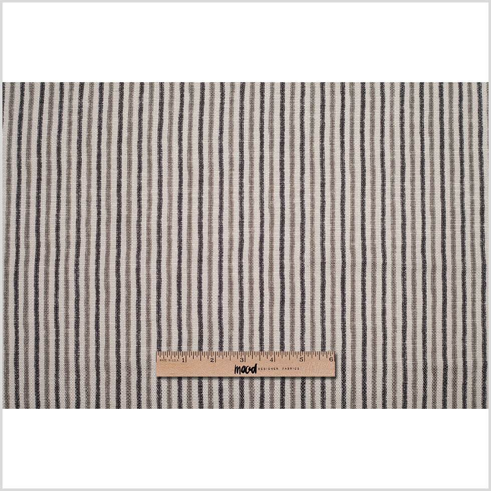 Spanish Gray Striped Poly/Cotton Canvas