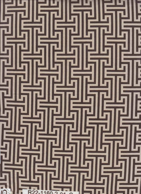 1 Yard 96% Polyester 4% Spandex Double Knit Geo Greek Retro Print Fabric 58/60" Width