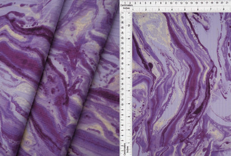 1 Yard Polyester Spandex Yummy Rib Knit Fabric Marble Print Soft Stretch 58/60"