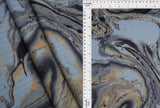 1 Yard Polyester Spandex Yummy Rib Knit Fabric Marble Print Soft Stretch 58/60"