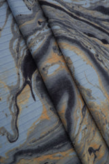 Rib Knit Marble Tie-Dye Print Fabric