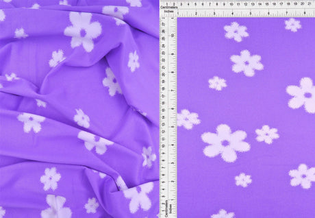 DTY Floral Print Fabric Polyester Spandex Brushed Stretch Knit 58/60 Inches